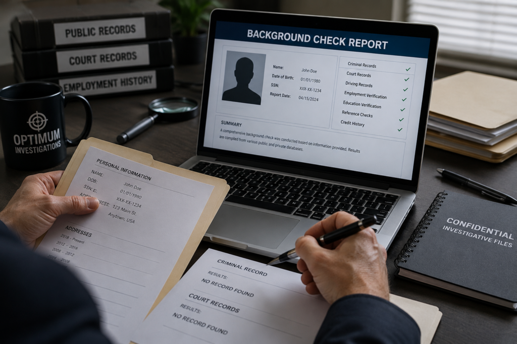 Professional background check investigation and due diligence research services